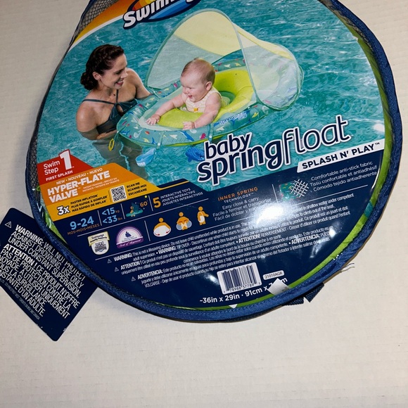Baby Pool Float with Canopy Swimways Baby Spring Float Baby Swimming Float - Picture 3 of 4